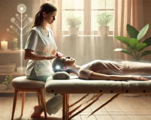 Soin de réflexologie crânio-sacrée pour détente profonde près de Vienne et Lyon.